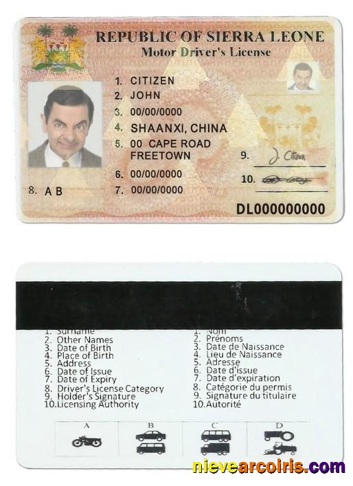 Sierra Leone driving license